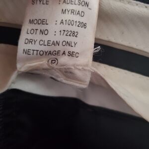 Theory Adelson Myriad Charcoal Gray Pinstriped Trousers